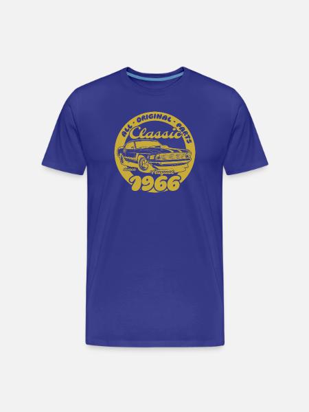 60th Birthday - Classic Musclecar 08/1966 - Men's Premium Organic T-Shirt - royal blue