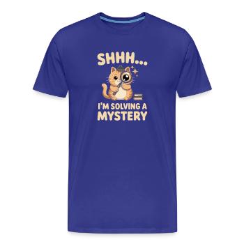 Lecteur de romans de mystère Cats Lecteur de romans de bibliothèque - T-shirt bio Premium Homme - bleu roi - Devant - Damien (186cm)