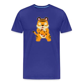 Sports de football américain des Tigers - T-shirt bio Premium Homme - bleu roi - Devant - Damien (186cm)