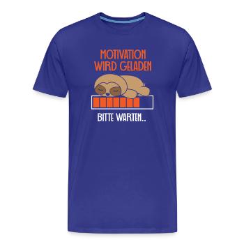 Motivation : Chargement Paresseux - T-shirt bio Premium Homme - bleu roi - Devant - Damien (186cm)