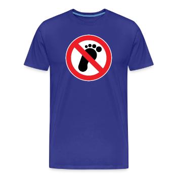 Interdiction d’entrer. La marche pieds nus interdite - T-shirt bio Premium Homme - bleu roi - Devant - Damien (186cm)