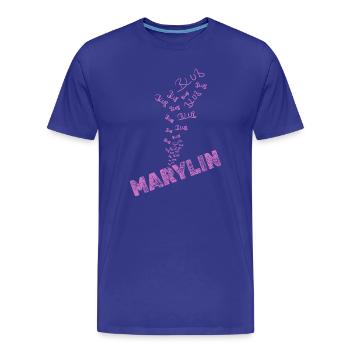 Marylin - Männer Premium Bio T-Shirt - Königsblau - Vorne - Damien (186cm)