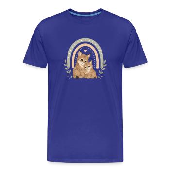 Famille Lynx avec Boho Rainbow - T-shirt bio Premium Homme - bleu roi - Devant - Damien (186cm)