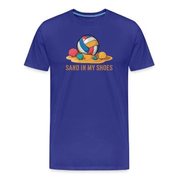 Sable dans mes chaussures Beach Volley-ball Plage d’été - T-shirt bio Premium Homme - bleu roi - Devant - Damien (186cm)