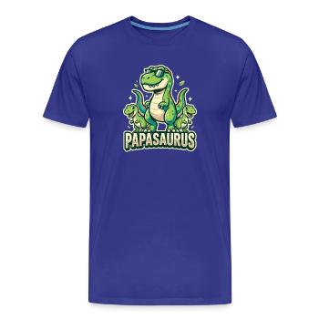 Papasaurus Dinosaurier Papa Familien Motiv - Männer Premium Bio T-Shirt - Königsblau - Vorne - Damien (186cm)