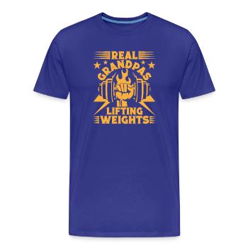 Fitness Motivation Bodybuilder Real Grandpas Lift - T-shirt bio Premium Homme - bleu roi - Devant - Damien (186cm)