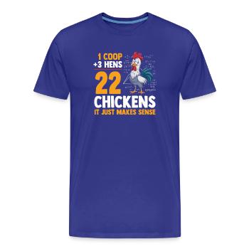 Farmer Rooster Flock Poultry Math Chicken - Männer Premium Bio T-Shirt - Königsblau - Vorne - Damien (186cm)