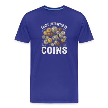 Facilement distrait par les pièces - T-shirt bio Premium Homme - bleu roi - Devant - Damien (186cm)