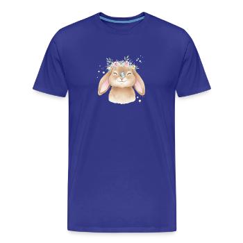 Bunny with flower crown - Men's Premium Organic T-Shirt - royal blue - Front - Damien (186cm)