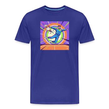 Néon Pop Tennis Star Style Rétro - T-shirt bio Premium Homme - bleu roi - Devant - Damien (186cm)
