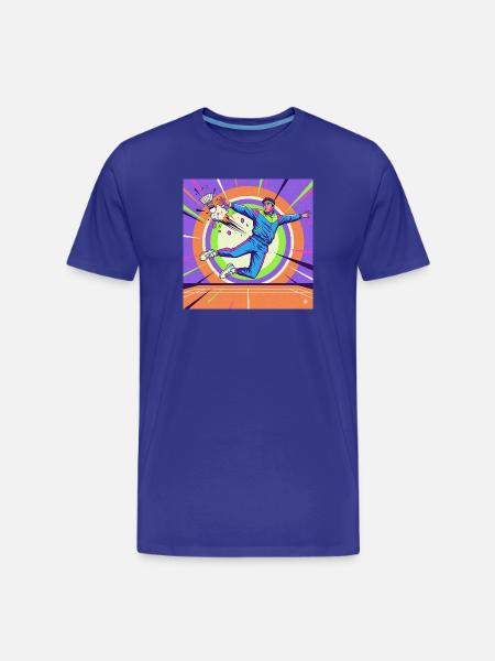 Neon Pop Tennis Star Retro Style - Men's Premium Organic T-Shirt - royal blue
