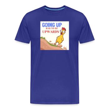 Lustiges Huhn steigt auf, motivierender Humor - Männer Premium Bio T-Shirt - Königsblau - Vorne - Damien (186cm)