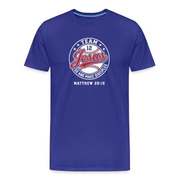 L’équipe Jésus Fait des disciples Matthieu 28:19 - T-shirt bio Premium Homme - bleu roi - Devant - Damien (186cm)