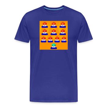 Chemises colorées de terrain numérotées - T-shirt bio Premium Homme - bleu roi - Devant - Damien (186cm)