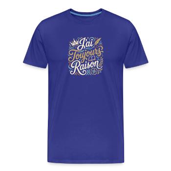Ich habe immer recht - Männer Premium Bio T-Shirt - Königsblau - Vorne - Damien (186cm)