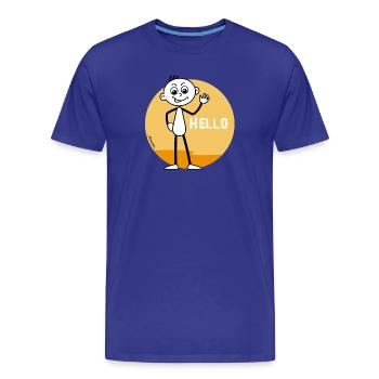 „Hello“ Strichel  - Männer Premium Bio T-Shirt - Königsblau - Vorne - Damien (186cm)
