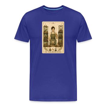 Gardien de terrarium | Tarot des reptiles - T-shirt bio Premium Homme - bleu roi - Devant - Damien (186cm)