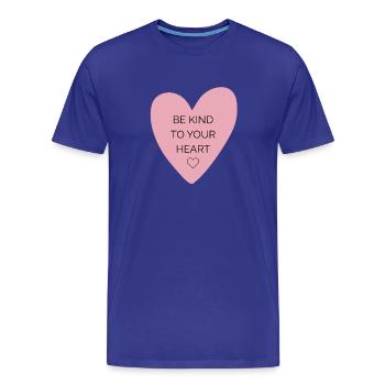 Be Kind Heart | Selfcare Design - Männer Premium Bio T-Shirt - Königsblau - Vorne - Damien (186cm)