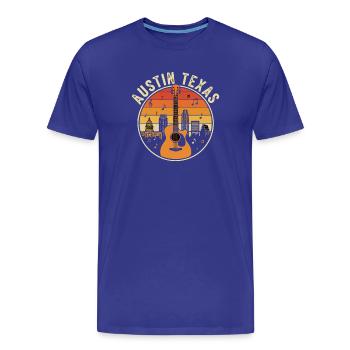 Austin Texas Gitarren Sunset - Männer Premium Bio T-Shirt - Königsblau - Vorne - Damien (186cm)