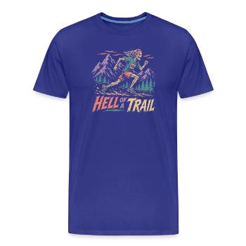 Course sur sentier - Un sacré sentier - T-shirt bio Premium Homme - bleu roi - Devant - Damien (186cm)