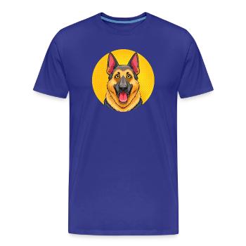 Schäferhund (Comic-Porträt) - Männer Premium Bio T-Shirt - Königsblau - Vorne - Damien (186cm)