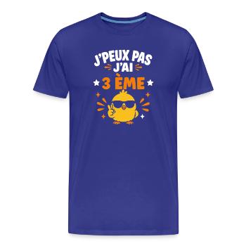 J'peux pas j'ai 3ème poussin - T-shirt bio Premium Homme - bleu roi - Devant - Damien (186cm)