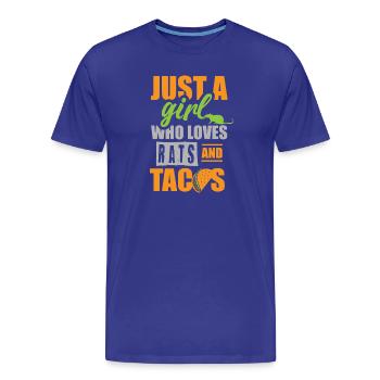 Juste une fille qui adore les rats et les tacos - T-shirt bio Premium Homme - bleu roi - Devant - Damien (186cm)