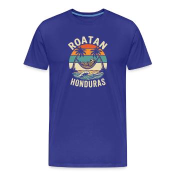 Roatan Hängematten Faultier - Männer Premium Bio T-Shirt - Königsblau - Vorne - Damien (186cm)