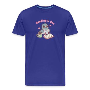 Un pigeon mignon avec lecture de livres, c’est vraiment cool - T-shirt bio Premium Homme - bleu roi - Devant - Damien (186cm)