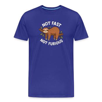 Paresseux lent et détendu - T-shirt bio Premium Homme - bleu roi - Devant - Damien (186cm)