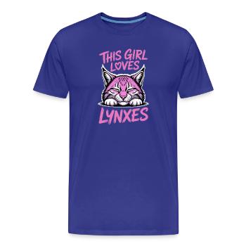 Lynx Dictions Lynx Fille Drôle de Lynx Cadeau de Lynx - T-shirt bio Premium Homme - bleu roi - Devant - Damien (186cm)