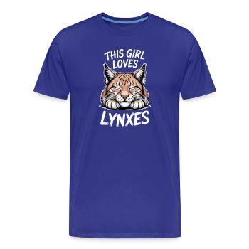 Lynx Dictions Lynx Fille Drôle de Lynx Cadeau de Lynx - T-shirt bio Premium Homme - bleu roi - Devant - Damien (186cm)