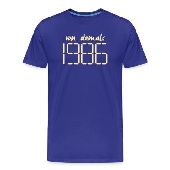 40. Geburtstag 1986 Damals - Männer Premium Bio T-Shirt - Königsblau - Vorne - Damien (186cm)