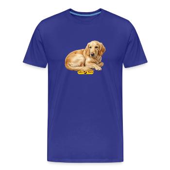 Golden Retriever Lay-Back-Illustration - Männer Premium Bio T-Shirt - Königsblau - Vorne - Damien (186cm)