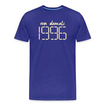 30. Geburtstag 1996 - Damals - Männer Premium Bio T-Shirt - Königsblau - Vorne - Damien (186cm)