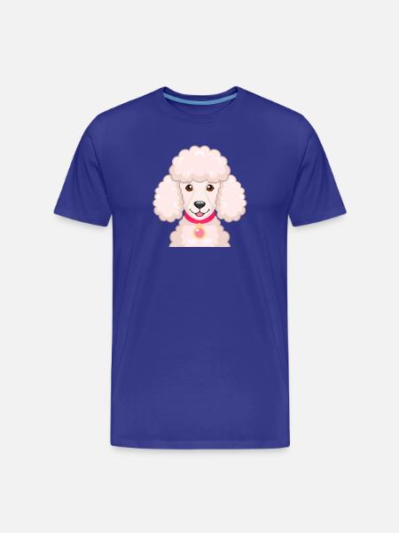 Caniche (Portrait comique) - T-shirt bio Premium Homme - bleu roi
