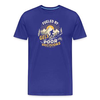 Ultra Running - Alimenté par des gels et de mauvaises décisions - T-shirt bio Premium Homme - bleu roi - Devant - Damien (186cm)