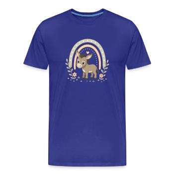 Süßes Esel Design mit Boho Regenbogen - Männer Premium Bio T-Shirt - Königsblau - Vorne - Damien (186cm)