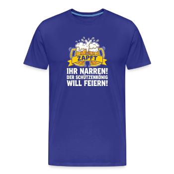 Zapft Ihr Narren – Schützenfest Stimmung - Männer Premium Bio T-Shirt - Königsblau - Vorne - Damien (186cm)