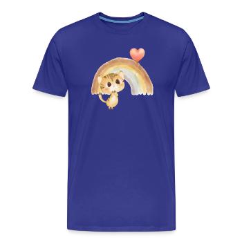 Chaton aquarelle sous l’arc-en-ciel - T-shirt bio Premium Homme - bleu roi - Devant - Damien (186cm)