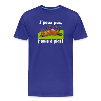 J'peux pas, j'suis à plat! - T-shirt bio Premium Homme - bleu roi - Devant - Damien (186cm)