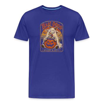 Chèvre citrouille à la manière d’Halloween - T-shirt bio Premium Homme - bleu roi - Devant - Damien (186cm)