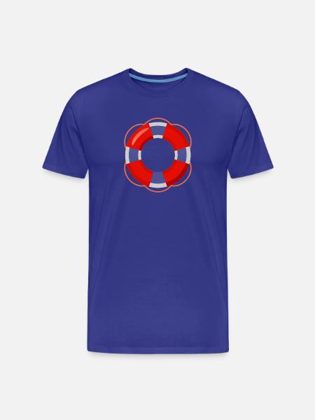 Rote Rettungsboje - Männer Premium Bio T-Shirt - Königsblau
