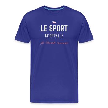 Le Sport M'appelle - T-shirt bio Premium Homme - bleu roi - Devant - Damien (186cm)