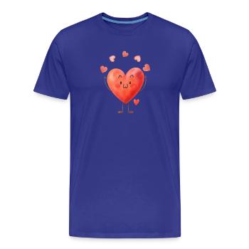 Herz jongliert mit Liebe - Männer Premium Bio T-Shirt - Königsblau - Vorne - Damien (186cm)