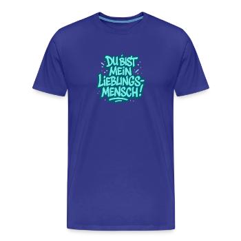 Du bist mein Lieblingsmensch - Männer Premium Bio T-Shirt - Königsblau - Vorne - Damien (186cm)