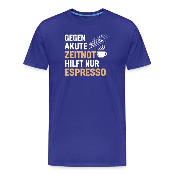 Schach Zeitnot Espresso Shirt | Witziges Geschenk - Männer Premium Bio T-Shirt - Königsblau - Vorne - Damien (186cm)