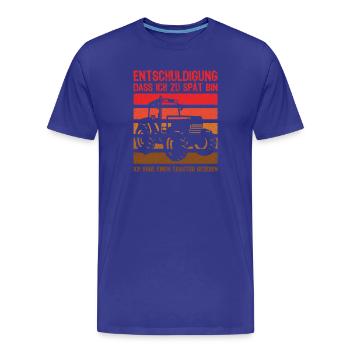 Ich habe einen Traktor gesehen Landwirt Trecker - Männer Premium Bio T-Shirt - Königsblau - Vorne - Damien (186cm)