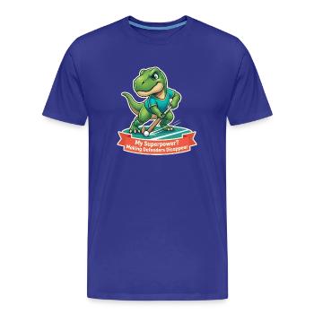 Hockey sur gazon des dinosaures : Disparition des défenseurs - T-shirt bio Premium Homme - bleu roi - Devant - Damien (186cm)