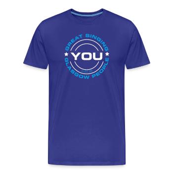 PEUPLE DE GLASGOW - T-shirt bio Premium Homme - bleu roi - Devant - Damien (186cm)